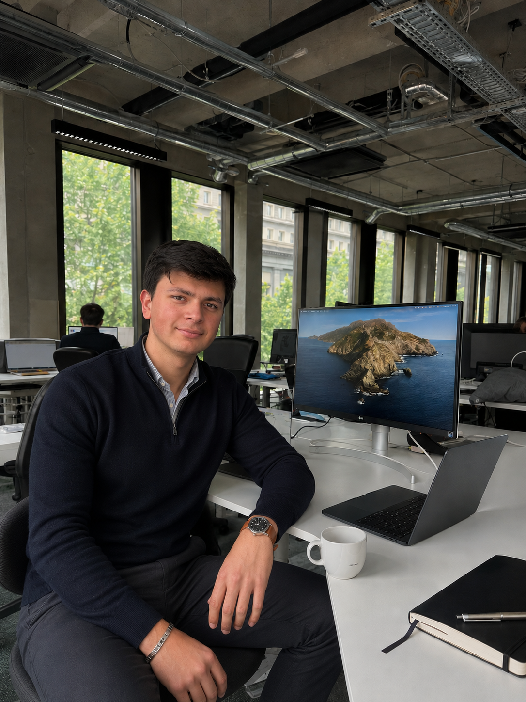 Gregor Jovanovic working at his desk