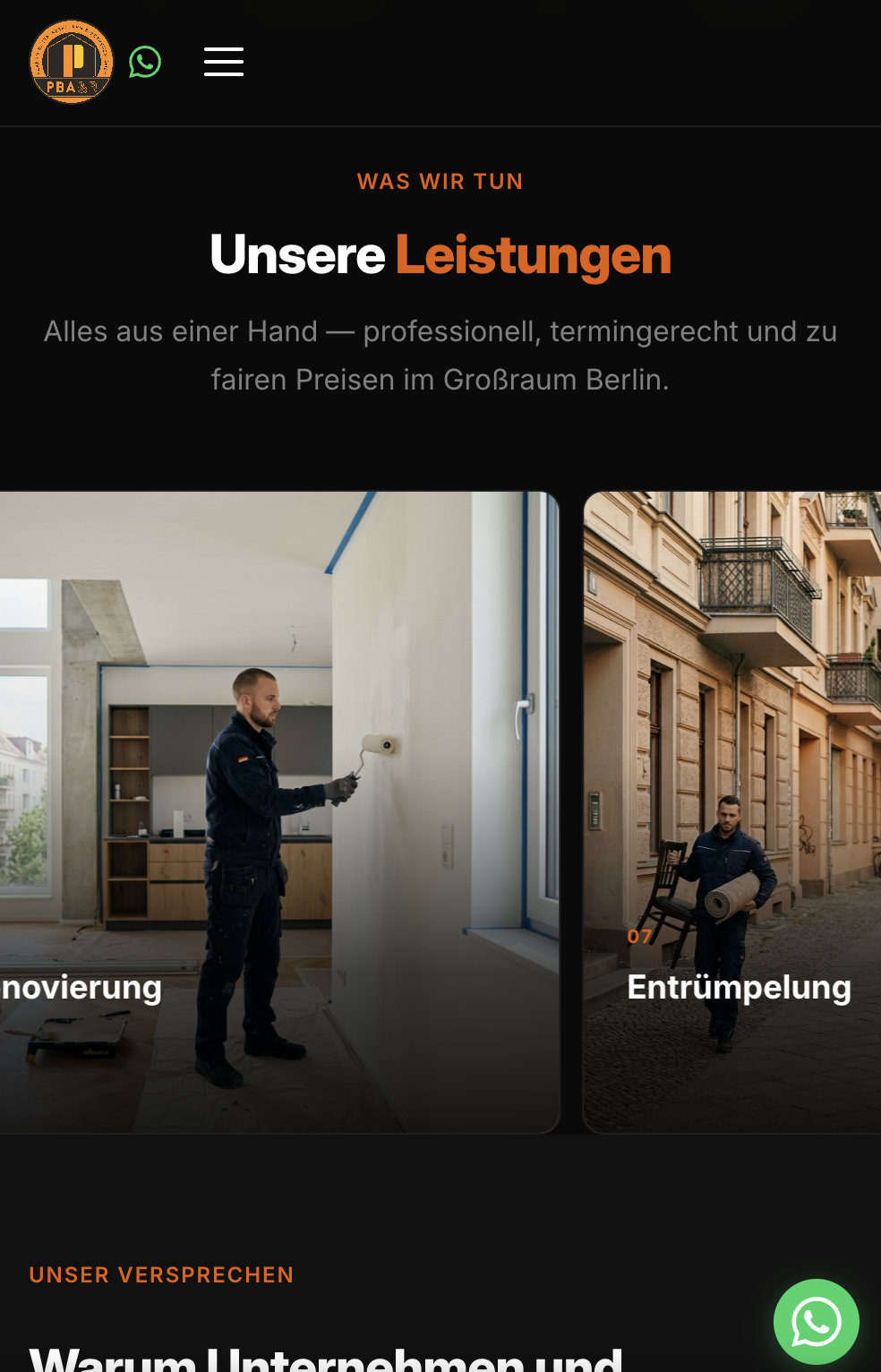 PBA&B mobile responsive view